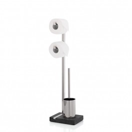 MENOTO - Portant balai et papier - Inox satiné