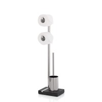 MENOTO - Portant balai et papier - Inox satiné