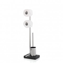 MENOTO - Portant balai et papier - Inox brillant