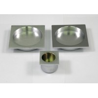 Poignée carrée Laiton Chromé satiné