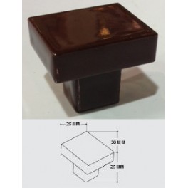 Bouton Porcelaine "SUCRE" Marron