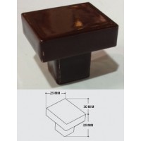 Bouton Porcelaine "SUCRE" Marron