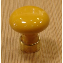 Bouton Porcelaine de Limoges Jaune Orangé