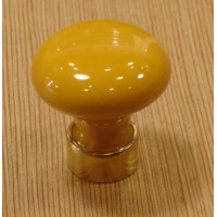 Bouton Porcelaine de Limoges Jaune Orangé