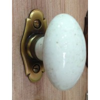 Bouton de fenêtre porcelaine Vieil email/Bronze