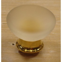 Bouton Verre Murano Satiné + Doré24k
