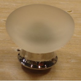 Bouton Verre Murano Satiné + Chrome