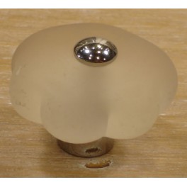 Bouton Verre Murano Satiné + Chrome