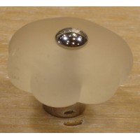 Bouton Verre Murano Satiné + Chrome