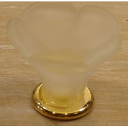 Bouton Verre Murano Satiné + Or