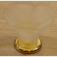 Bouton Verre Murano Satiné + Or