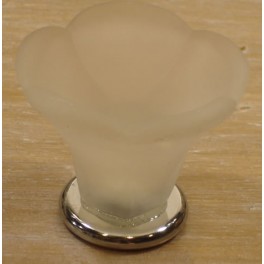 Bouton Verre Murano Satiné + Chrome