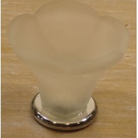 Bouton Verre Murano Satiné + Chrome