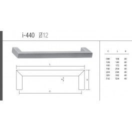 Poignée Inox I-440 12 x12mm