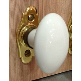 Bouton de fenêtre porcelaine Blanc/Laiton