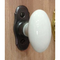 Bouton de fenêtre porcelaine Blanc/Fer Gris