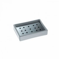 SAON - Porte savon carré Blanc/Inox poli